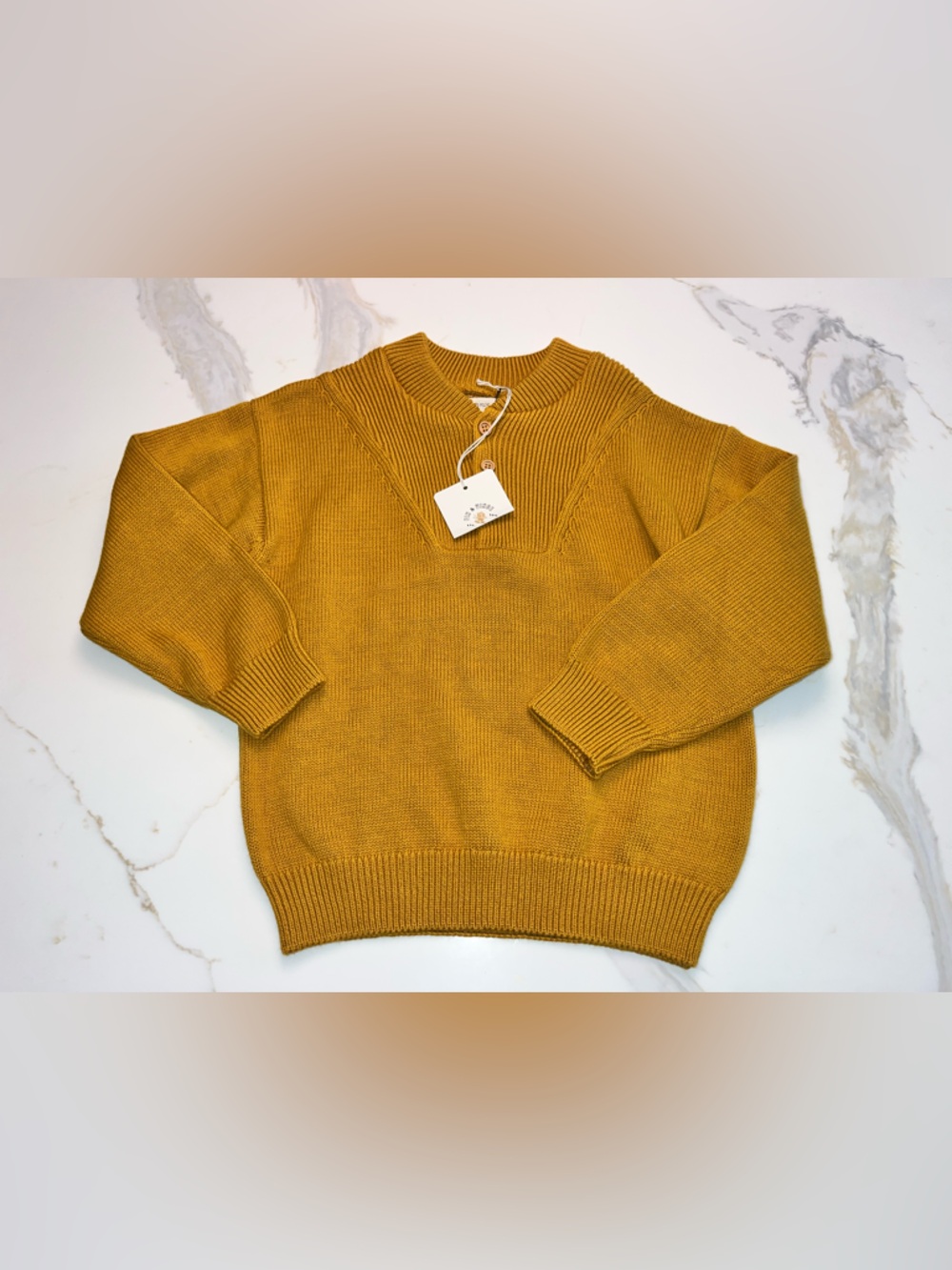 Fin & Vince organic sweater mustard nwt 6/7y